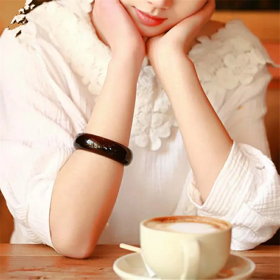 Ice Black Obsidian Natural Stone Crystal Bracelet Fashion Jewelry Women Bangles Inner Diameter 58-62mm Drop Shipping | Украшения и