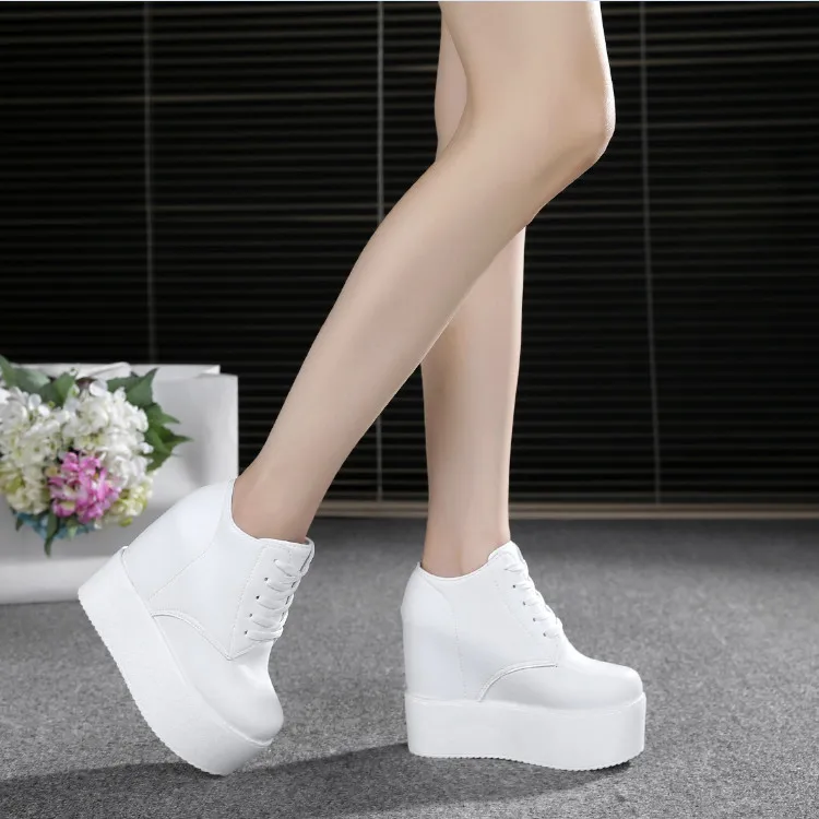 

2017 the new increased thick soles high with 12 cm joker single sponge bottom leisure shoes wedges