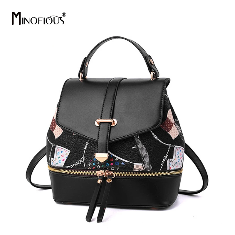 MINOFIOUS многофункциональный мини рюкзак Для женщин мультфильм печати из