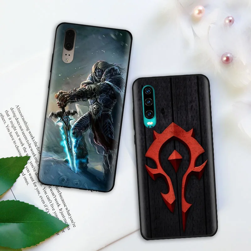 Черный силиконовый чехол для huawei P30 P20 P10 mate 20 10 Nova 5 5i Lite Pro P Smart+ Z Shell Wows World of Warcrafts