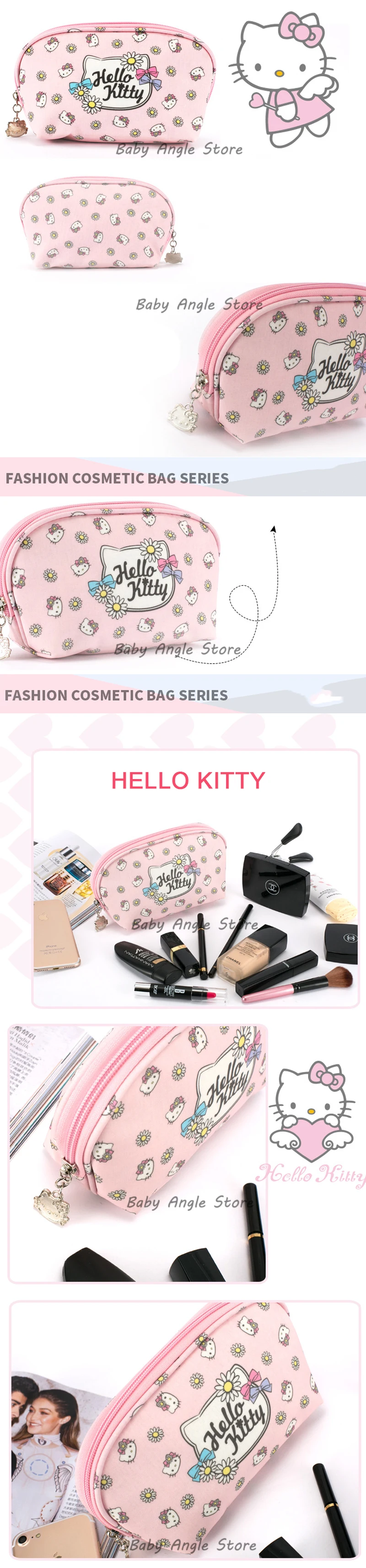 Hello kitty милый мультфильм «hello kitty» Сумка для женщин Путешествия девушки удобная сумка на запястье макияж держатель карты плюшевый рюкзак