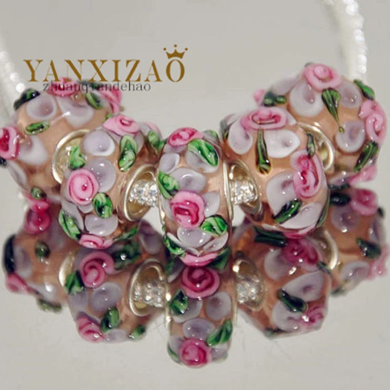 Yanxizao 2018 новый 925 серебро техника Murano Бусины соответственные Пандоре обаятельные