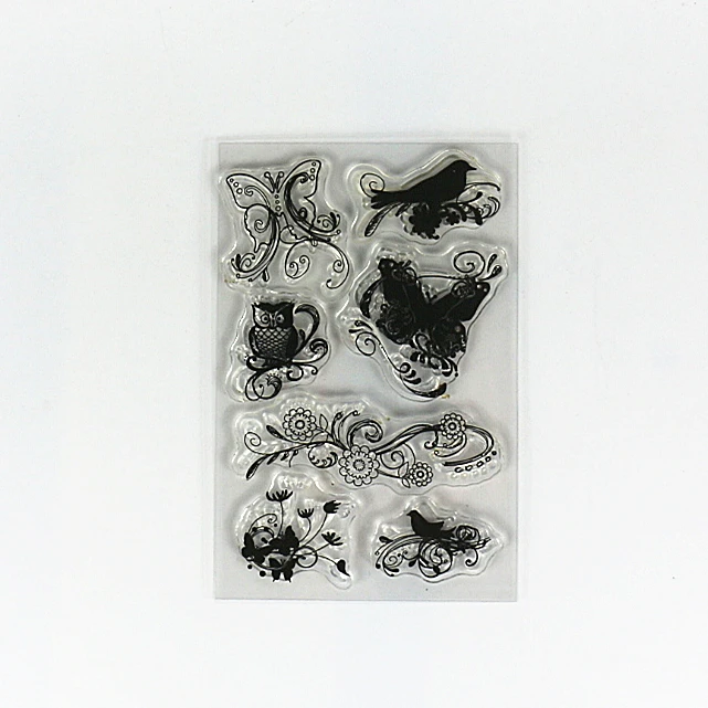 DIY clear stamps w/bloom flower birds butterfly owl variety pattern for scrapbooking rubber transparent seal | Канцтовары для офиса