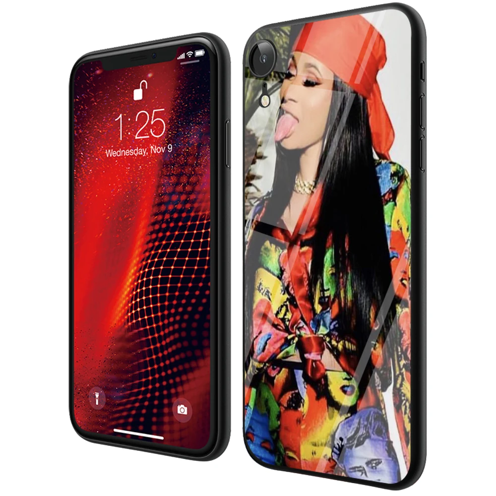 Чехол из закаленного стекла Lavaza Cardi B Belcalis Almanzar для iPhone 6 6S 7 8 Plus 5 5S SE XR X XS 11 Pro MAX |