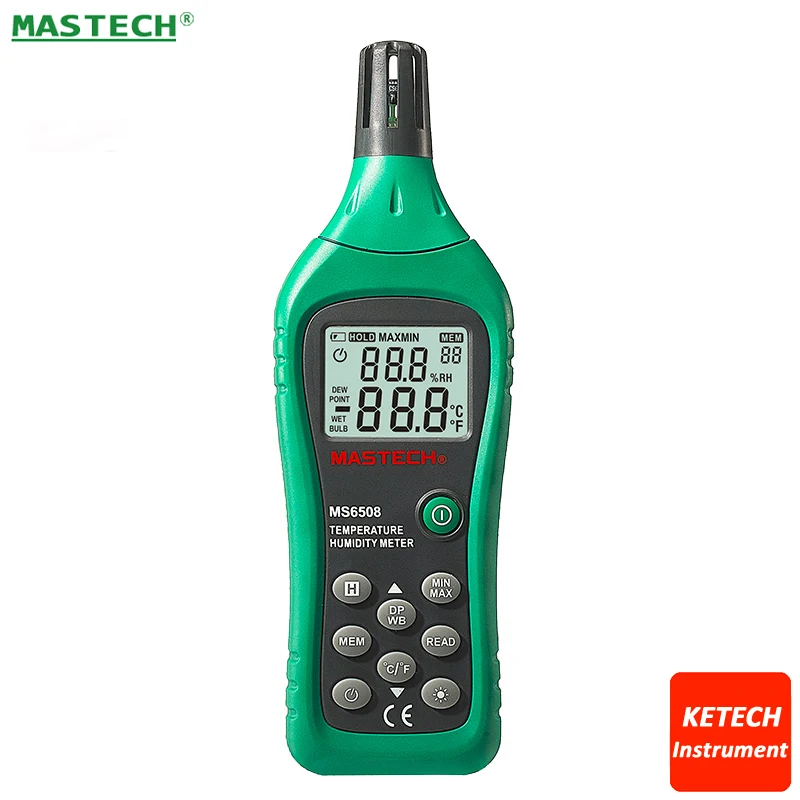 Температура и Влагомер тестер C & F выбор журнал данных MASTECH MS6508|humidity meter|temperature and