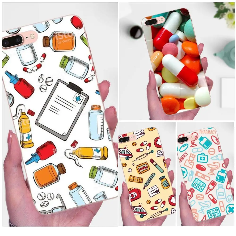 Красивые аксессуары для телефона чехол медицинские таблетки Huawei P8 P9 P10 P20 P30 Mate 7 8 9
