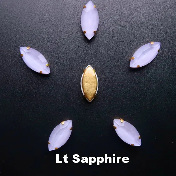 A6 Lt Sapphire Золотой коготь настройки желе конфеты стекло и AB цвета кристалл 7*15 мм Navette Маркиза Форма пришить стразы бусины Одежда diy отделка - Цвет: A6 Lt Sapphire