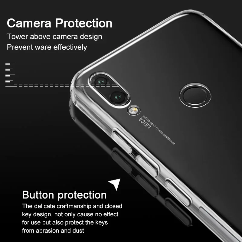 Imak Soft Silicone Case for Huawei Nova 3 3i Transparent Cover For Hawei / P Smart Plus Nova3 6.3&quot Coque with Film |