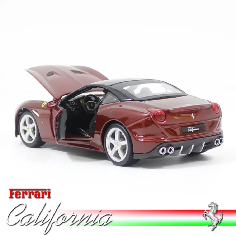 1:24 модель спортивного автомобиля из литого под давлением сплава для Ferrari California с рулевым колесом, игрушка в подарок для детей с коробкой
