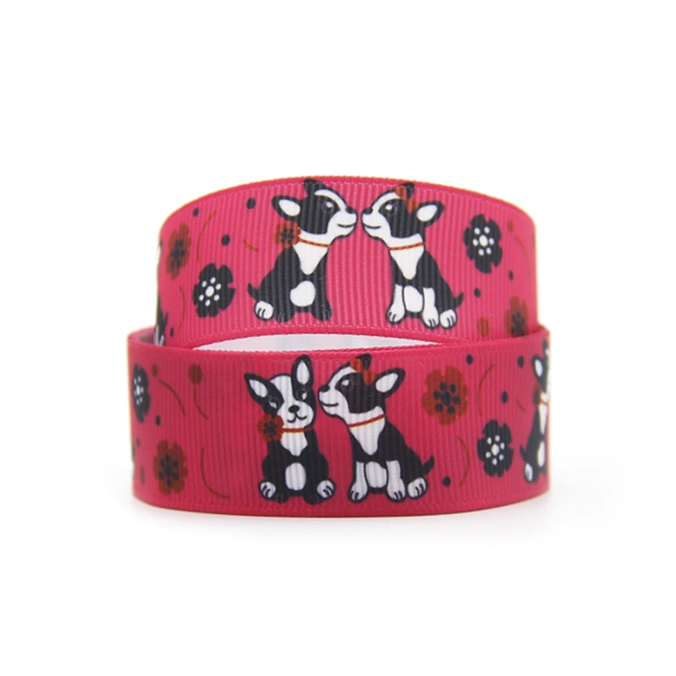 50 ярдов 7/8 &quot22 мм Kawaii Собаки напечатаны grosgrain ленты для вечерние украшения