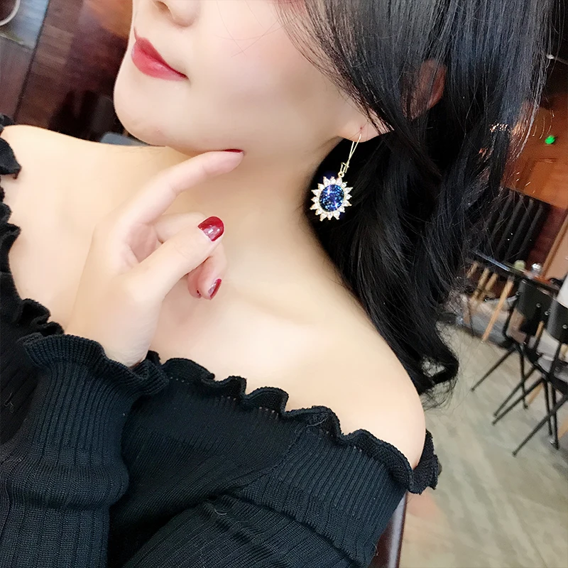 European and American contracted cool wind revives ancient ways long money helianthus earring sunflower joggle | Украшения и