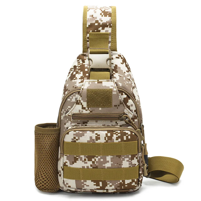 High Quality Camouflage Waterproof Nylon Durable Men Women Crossbody Sling Travel School Chest Shoulder Bag with bottle Holder |