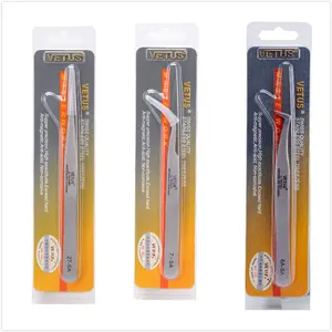 Пинцет для наращивания ресниц VETUS SA, высокоточный антимагнитный щипцы из нержавеющей стали