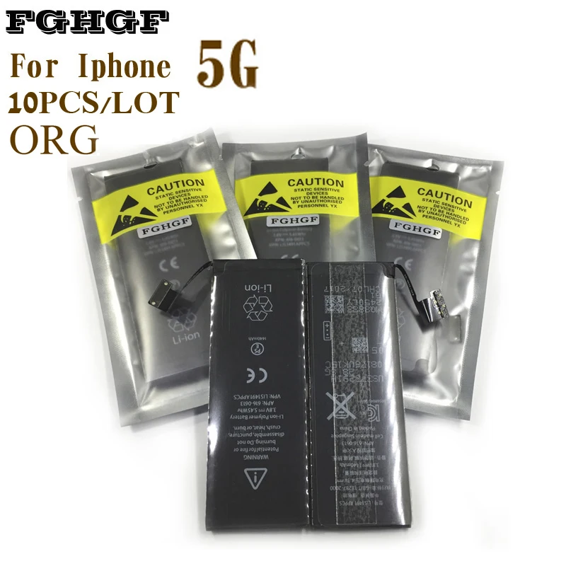 FGHGF IC Аккумулятор для сотового телефона 10 шт. для Iphone 5 Сменные внешние gb t 18287 2013 5G мобильные аккумуляторы
