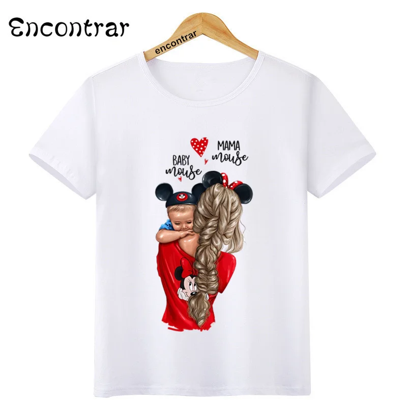 Детская футболка с круглым вырезом для Дня матери летние футболки мамы и дочки