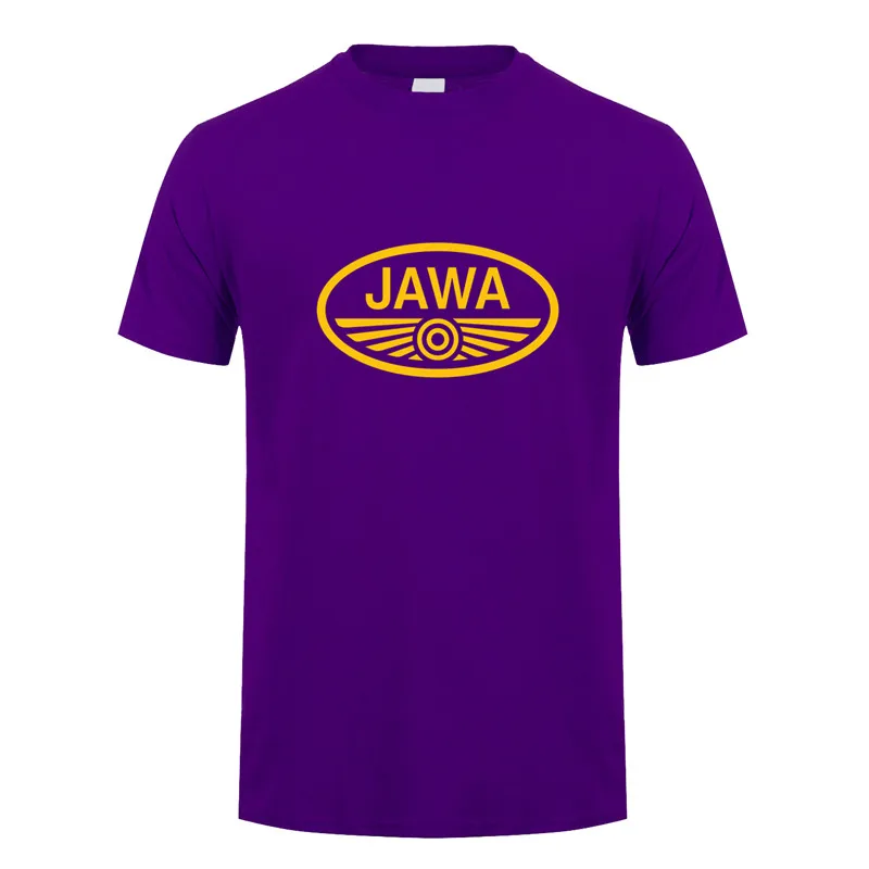 Purple Футболка Jawa, топы, новая летняя мода, короткий рукав, хлопок, JAWA, мотоцикл, футболка, DS-067 - Цвет: Purple
