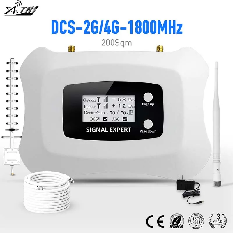 Полностью интеллектуальный, для России, DCS 1800 МГц 2g Tele2 4g Усилитель сотового сигнала, Усилитель 2g Tele2 4g, комплект ретранслятора мобильного сигнала