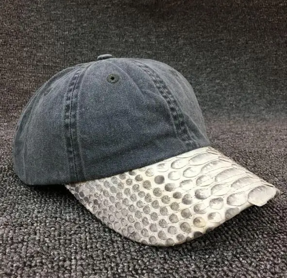 

snakeskin brim men denim baseball cap out door casual cap