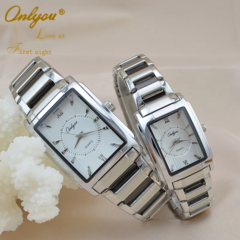 Wrist Watches for Women Men Rectangle Quartz Stainless Steel Ladies Dress Watch Gold Silver Straps Relogio Masculino 8809 |