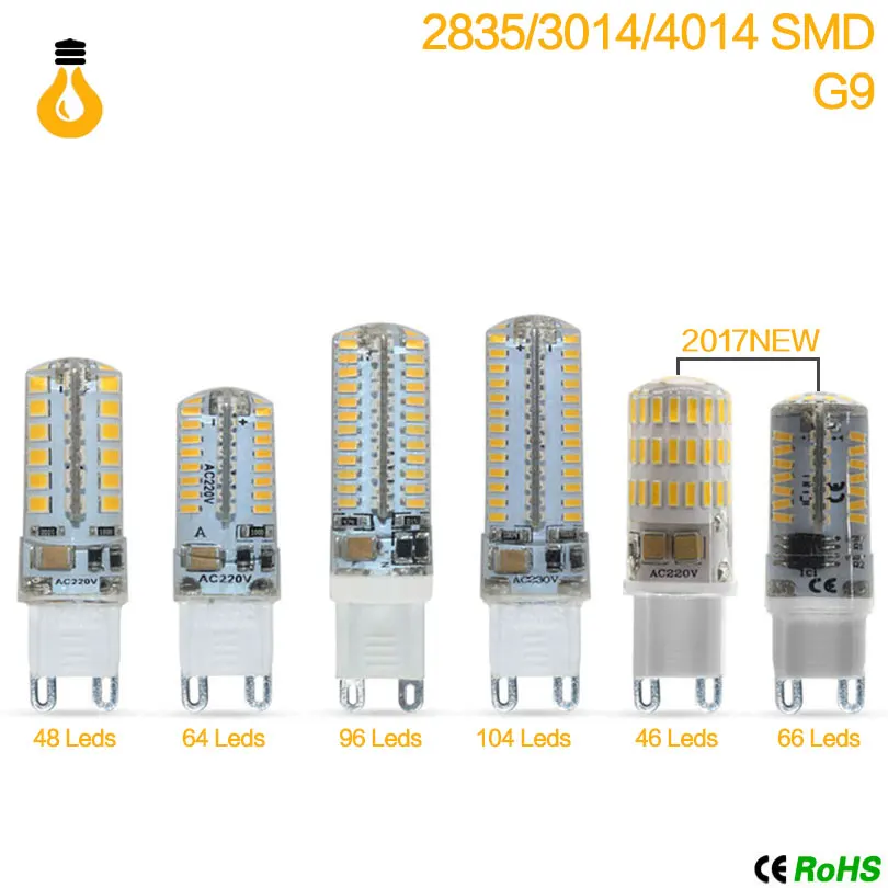 1 шт./лот G9 Светодиодные лампы AC220V 240 В SMD 2835 3014 4014 7 Вт 8 9 12 светодиодные заменить