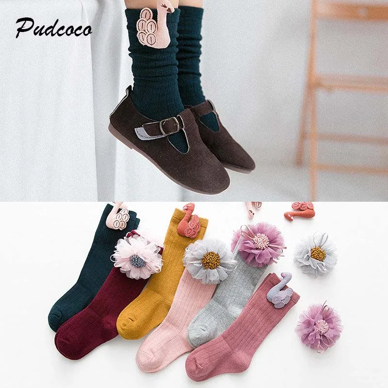 Pudcoco/2018 чулок для новорожденных и маленьких девочек нескользящие хлопковые