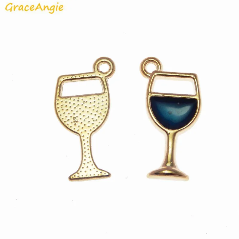 GraceAngie 12 шт Красочные эмаль вина в чашке Кубок Подвеска Шарм для DIY стильные
