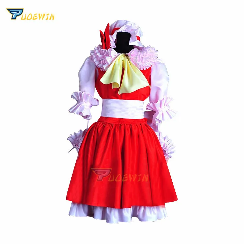 Аниме Touhou проект фландре Скарлет Хакурей рейму атласный Косплей Костюм на заказ