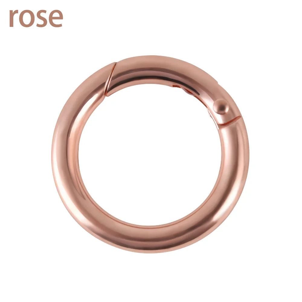rose 5 шт. золотой серебряный черный круглый карабин для кемпинга пружинное уплотнительное кольцо пряжки защелкивающийся зажим крюк брелок сумки защелкивающиеся крючки открытый - Цвет: rose
