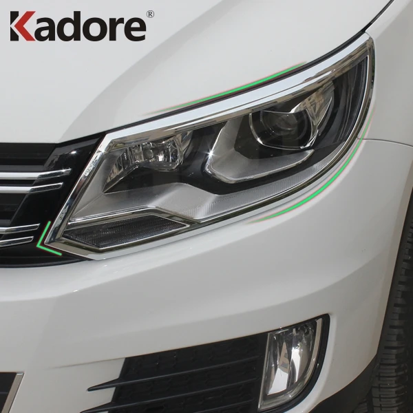 Аксессуары для стайлинга автомобилей, для Volkswagen Tiguan 2013, хромированный головной светильник, головной светильник, автомобильная лампа, абажур, декоративная накладка