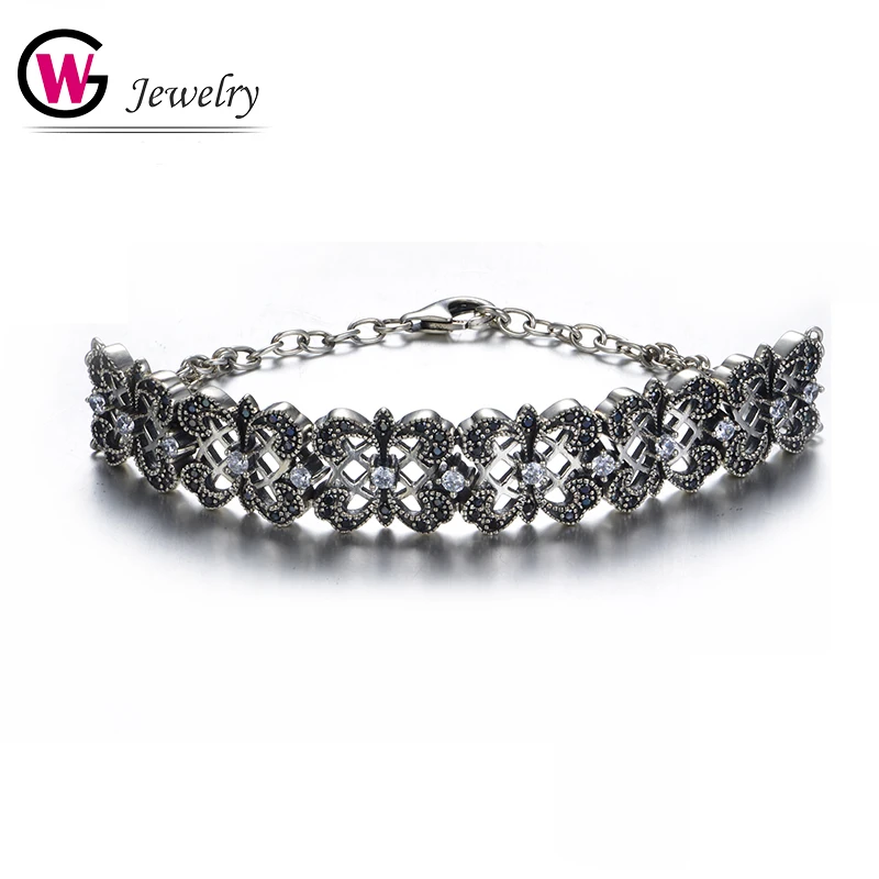 

GW Women Bracelets & Bangles Fashion 2020 Ethnic Bohemian For Women Wristband Links 925 Silver Jewelry Vintage Bracelet Brand