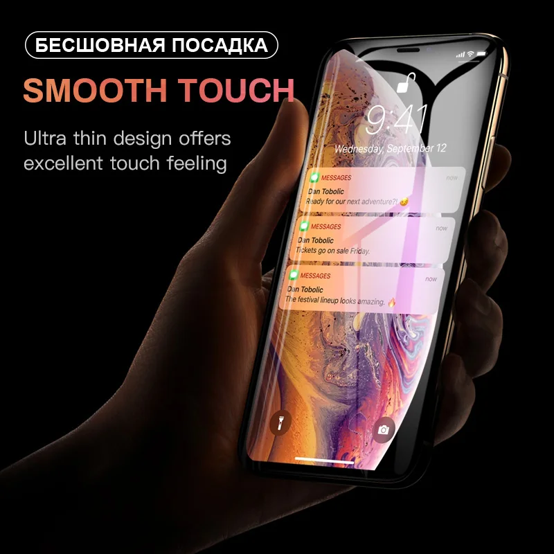 Защитное стекло Ionct 10D с полным покрытием для Iphone X XS Max пленка из закаленного