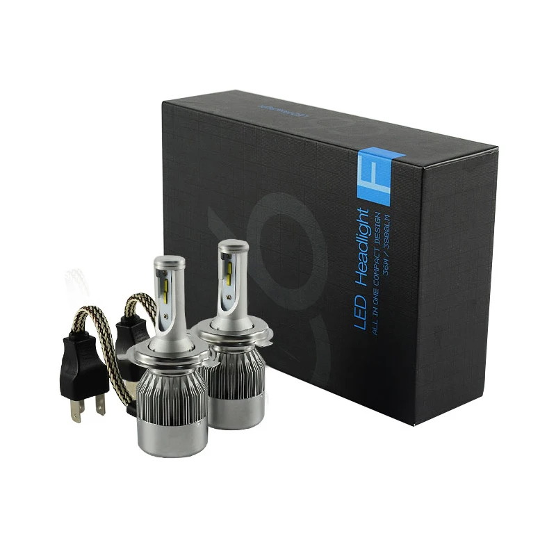 PAMPSEE C6F CSP Chip светодиодная лампа для фар H3 H7 H4 H11 72 Вт 7600LM турбо вентилятор холодный