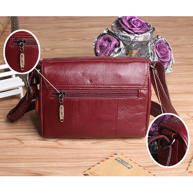 Женская маленькая сумка через плечо из натуральной кожи Повседневная