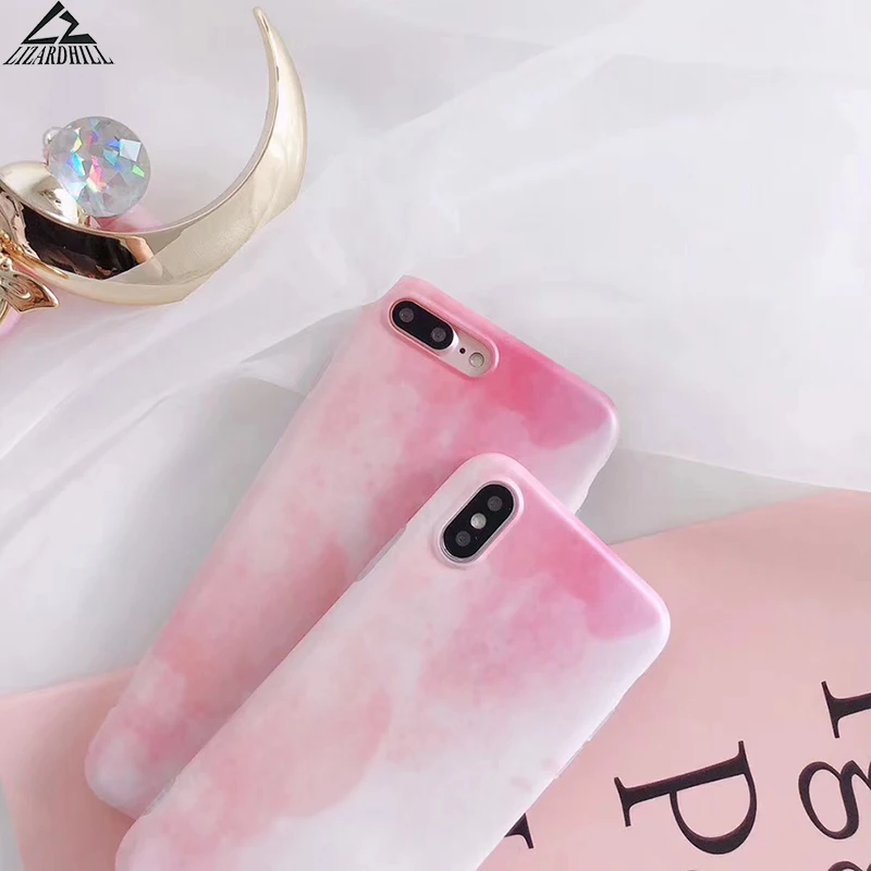 Lizardhill модный розовый градиент облака телефонные чехлы для iphone X Case 7 6s 8 plus coque fundas