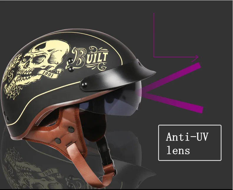 TORC T55 винтажный полушлем летний мото rcycle шлем Ретро скутер шлем Lucky 13 Cool Skull moto casco DOT утвержден capacete