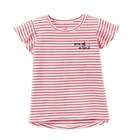 Модные футболки для маленьких девочек, Рубашки, Топы в красную полоску для новорожденных, Детская футболка из 100% хлопка, одежда, блузка для малышей, Детские наряды, одежда для малышей