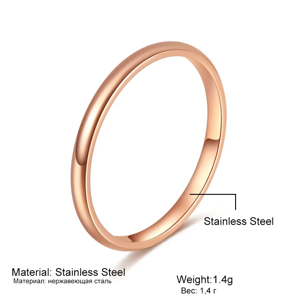 FAMSHIN титановые кольца из нержавеющей стали розовое золото антиаллергенные