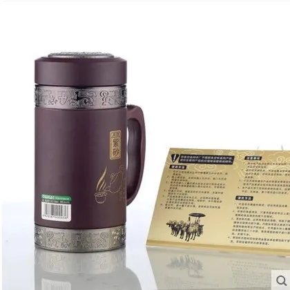 Ручной Фиолетовый Глины Лайнер Термос Из Нержавеющей Стали Изоляции Кружка с