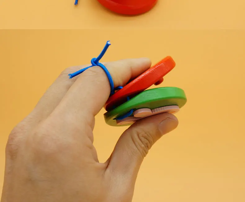 Мультфильм castanets милые дети ребенок деревянные кастаньеты Хлопушки ручка музыкальный инструмент игрушка Дошкольное раннее образование игрушечные лошадки