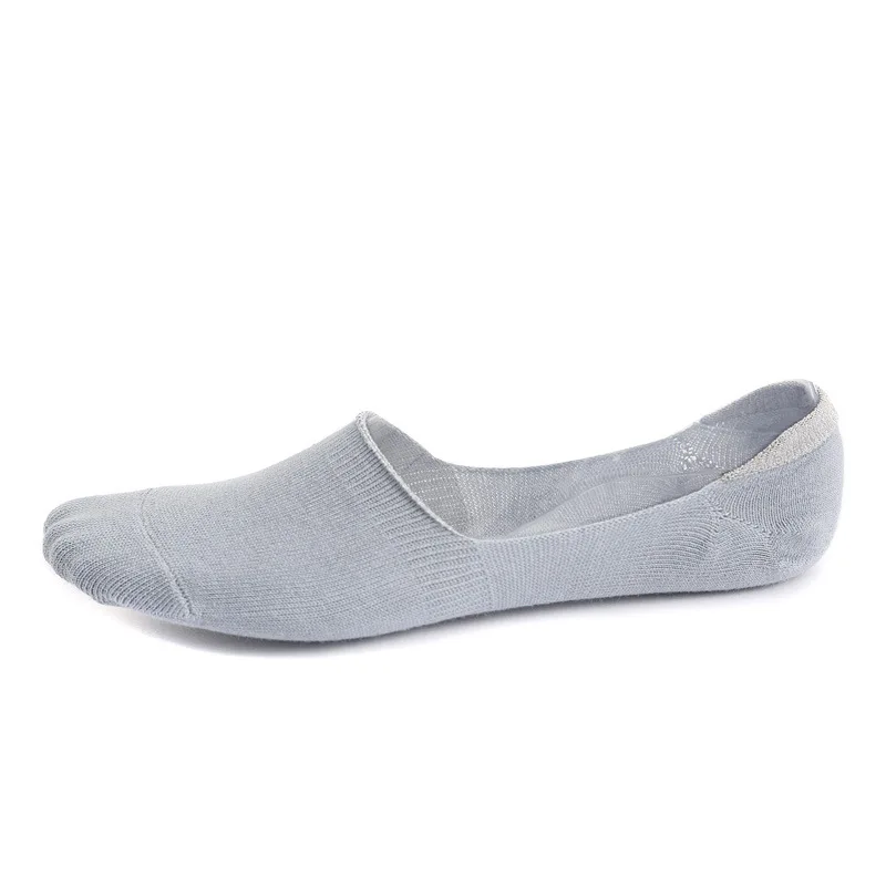 grey 10 пар/лот, мужские, большие размеры, невидимые носки, унисекс, короткие носки, мужские, повседневные, хлопковые, Нескользящие, силиконовые, носки-башмачки, 43-47 - Цвет: grey