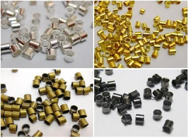 2000 шт серебряных золотых металлических бронзовых обжимных наконечников 2 мм|findings