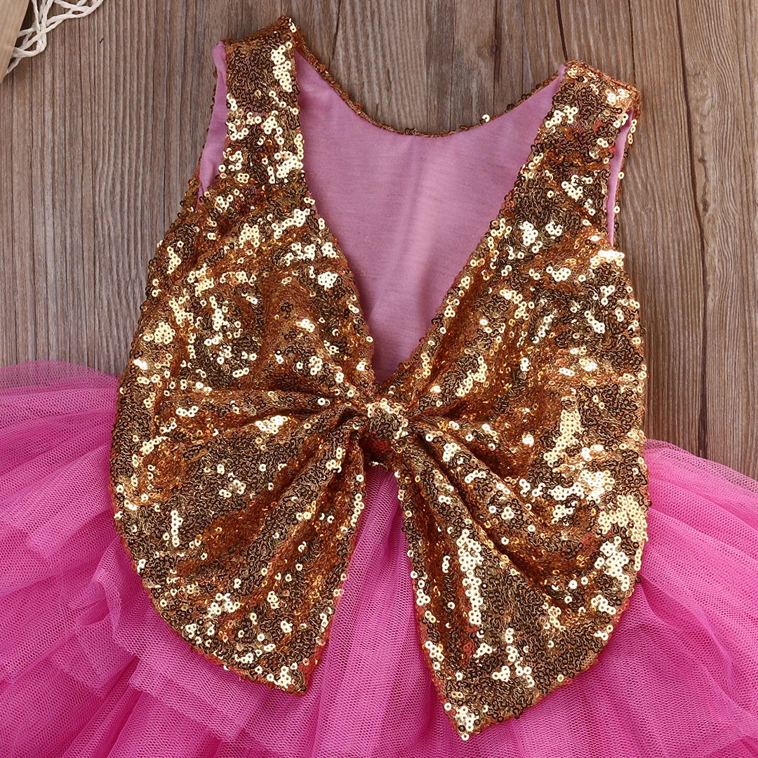 Детская одежда с блестками для маленьких девочек платья принцессы торжественное