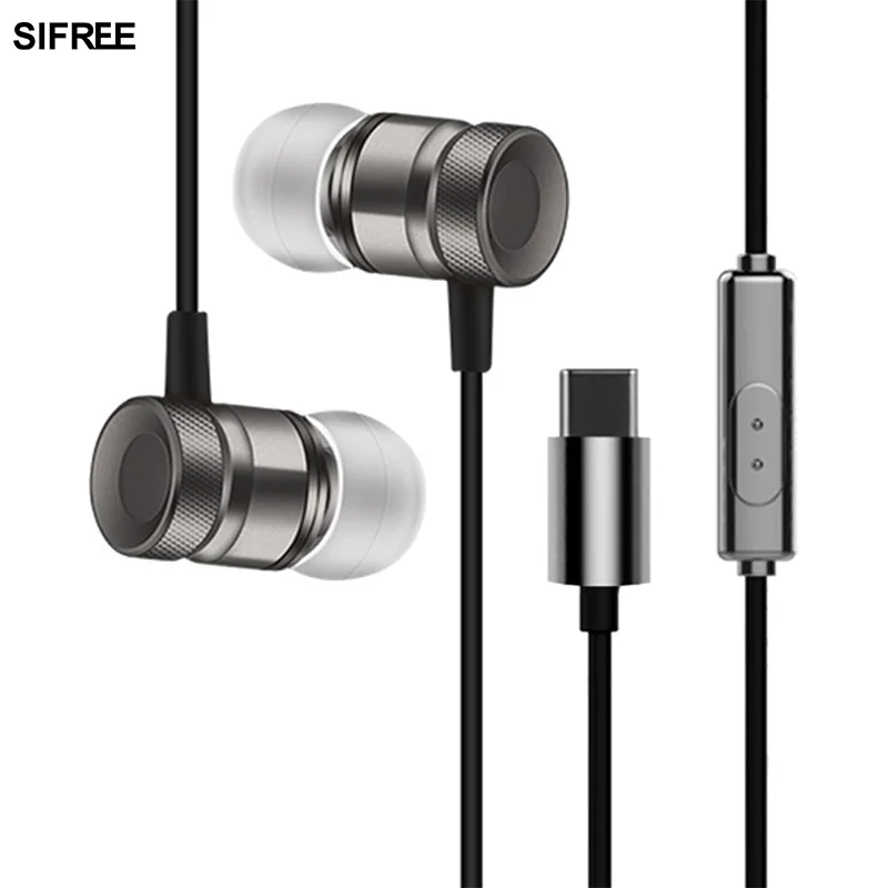 USB Type C наушники с микрофоном металлические проводные для смартфонов Xiaomi Huawei