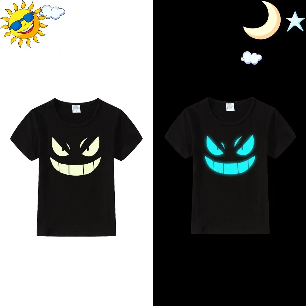Black Short Sleeve LYTLM Camiseta/футболка с покемонами для мальчиков размеры 10, футболки с короткими рукавами и принтом с животными для девочек Детская неоновая одежда Детские футболки для мальчиков - Цвет: Black Short Sleeve