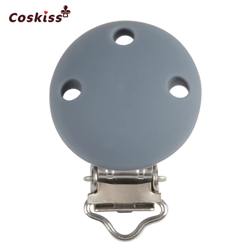 Clip de silicona para chupete de forma redonda, accesorios de dentici&oacute;n para beb&eacute;, mezcla de colores, soporte para chupete, herramienta de cuentas DIY-3