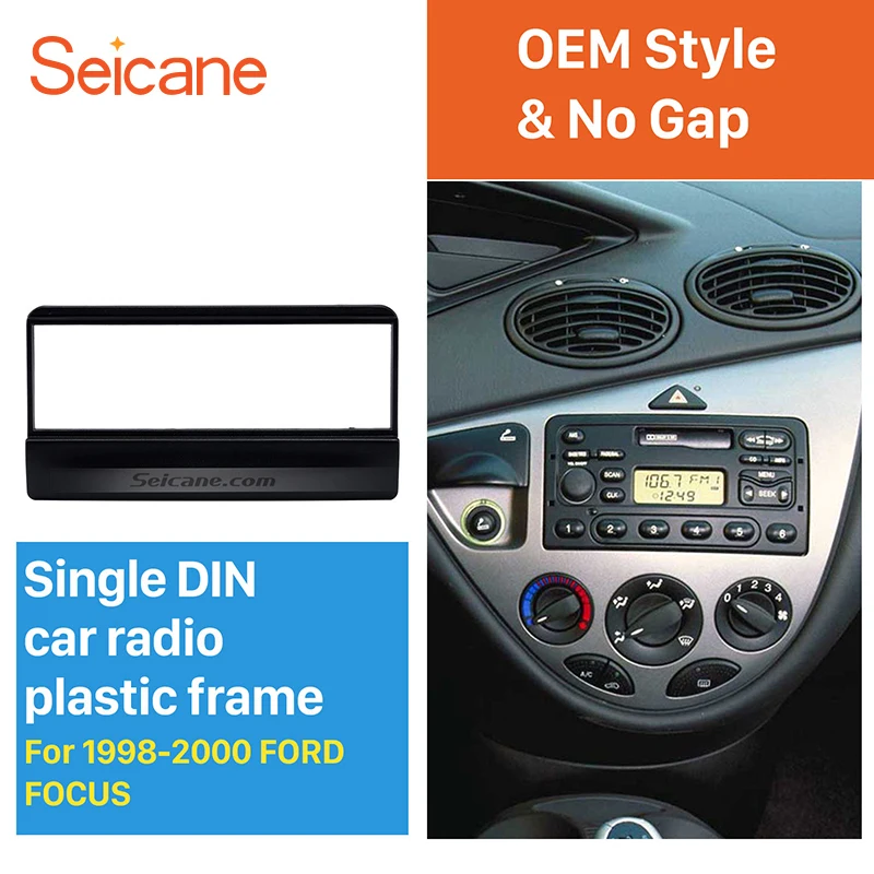 Seicane OEM стиль 1Din автомобиля Радио DVD стерео Фризовая для 2000 1999 1998 Ford Focus рамки панель установить в черточки комплект без gap