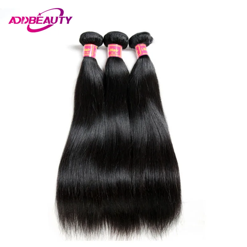 AddBeauty прямые бразильские волосы Remy 100% человеческие для наращивания плетение 3