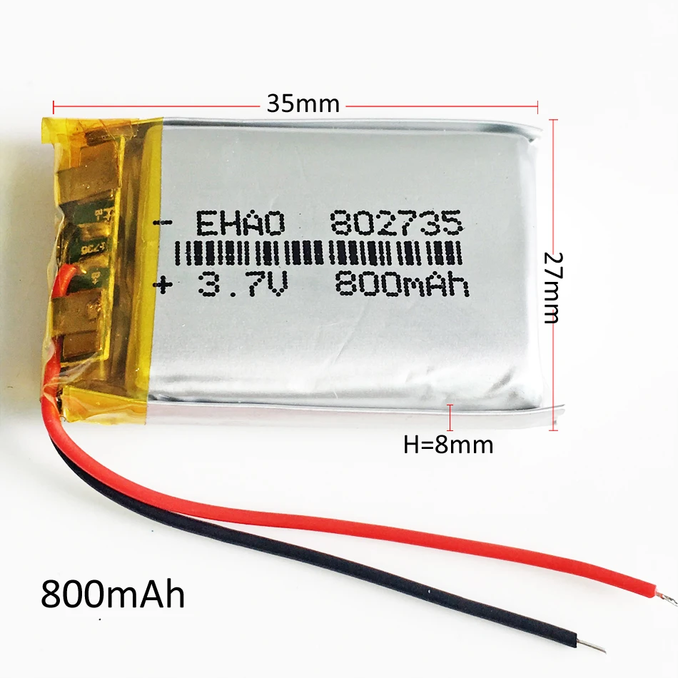Литий полимерная аккумуляторная батарея 3 7 в 800 мАч 802735 для Mp3 PAD GPS DVD электронной