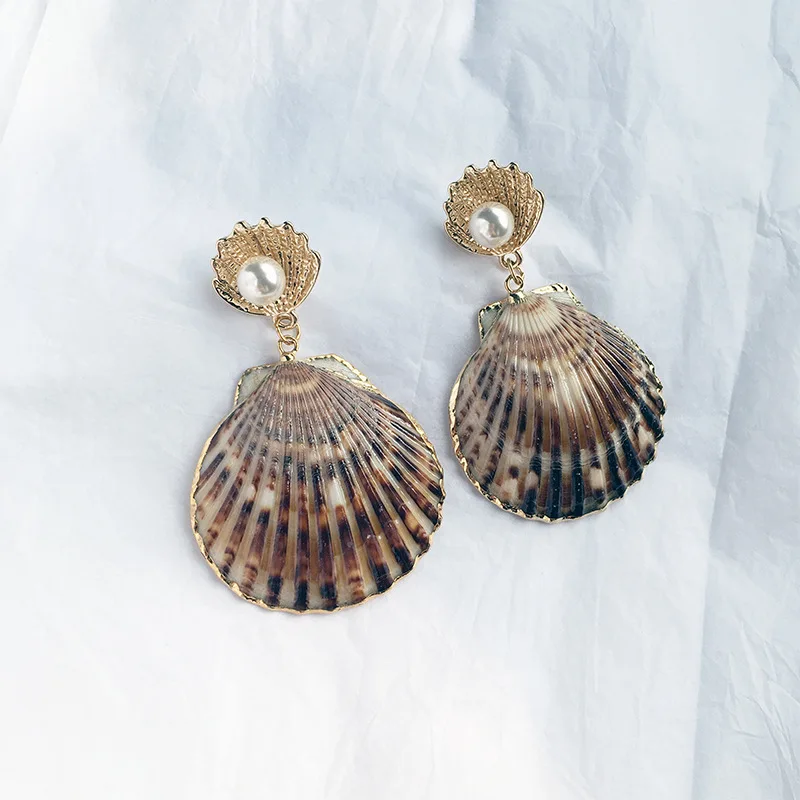 Корейские серьги ручной работы висячие из золотого цинкового сплава с