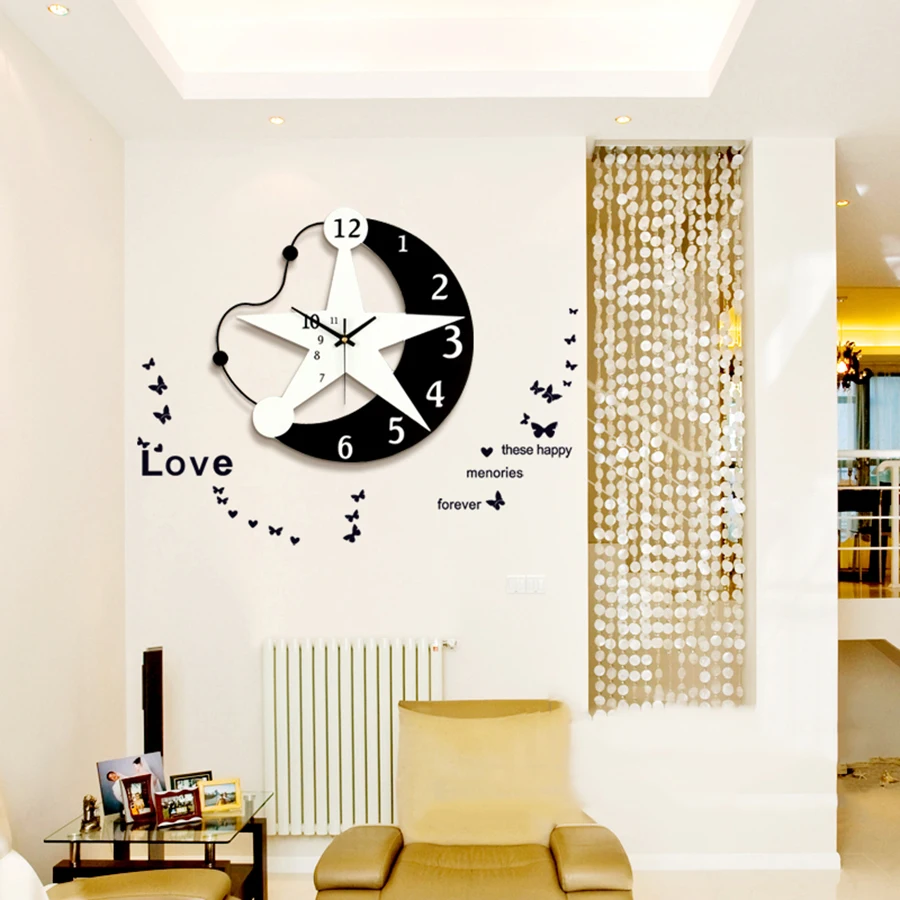 Креативные настенные часы с наклейками современные деревянные детские лидер